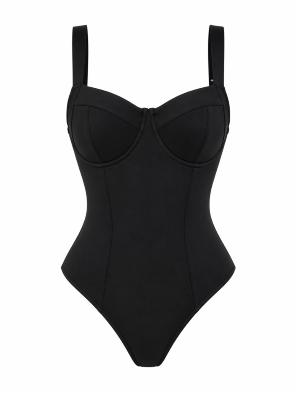 TA3 Sweetie Corset Sculpting One Piece Swimsuit Black Lace-Up Back NWT